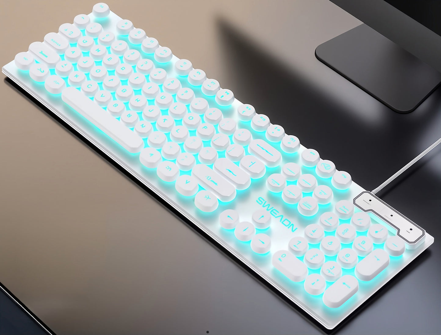 Punk Style Mechanical Keyboard 104 Keys Usb Wired Gaming Keyboards Rgb Backlit and Plug and Play Wired Keyboard
