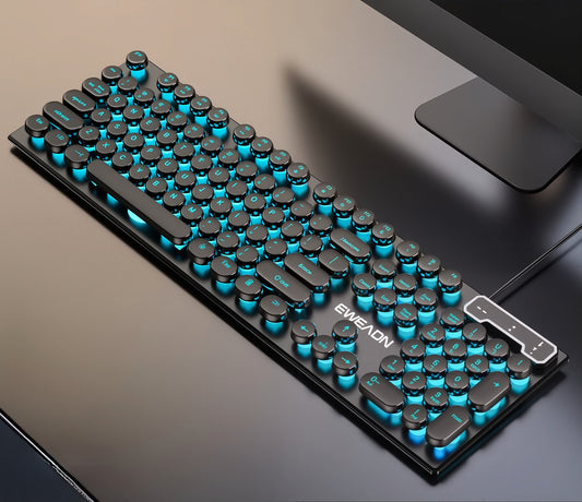 Punk Style Mechanical Keyboard 104 Keys Usb Wired Gaming Keyboards Rgb Backlit and Plug and Play Wired Keyboard