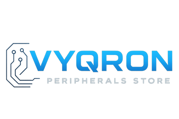 dame un logo para una tienda de perifericos con el nombre de Vyqron